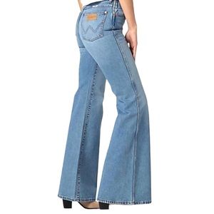 ♥️Original vintage Wrangler HEMP BLEND high rise bell bottoms super flare